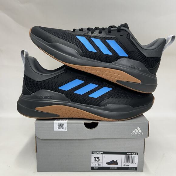 Adidas Trainer V “Black Pulse Blue Gum” GW4056 main image 4